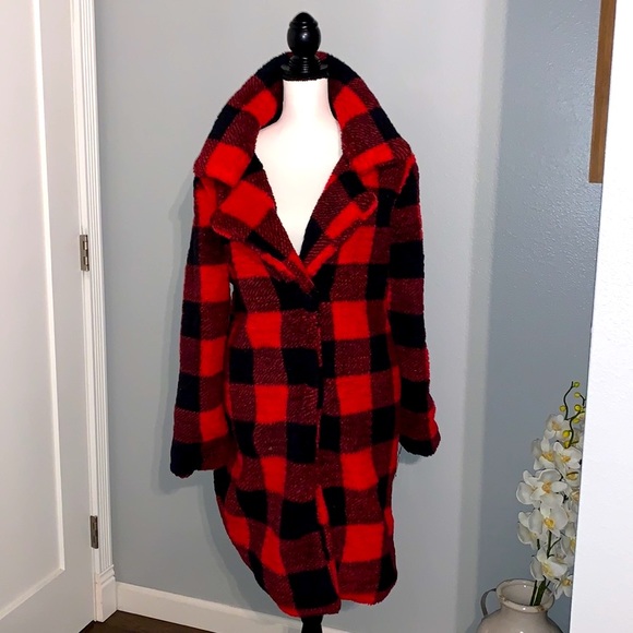 Steve Madden Plaid Sherpa Coat! Size XL! NWT! - Picture 7 of 10